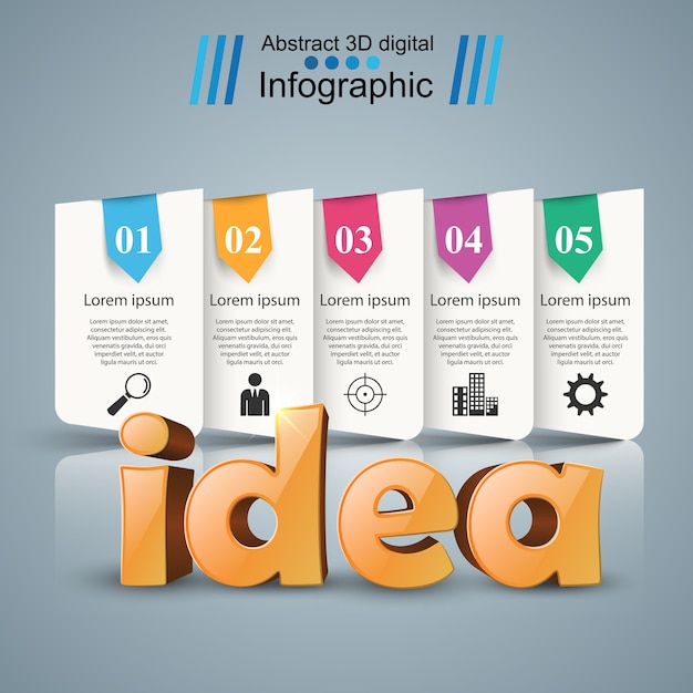 Idea 3d infografía de negocios