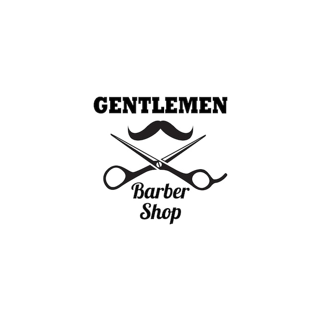 Idea caprichosa del logotipo de barbero de Moustache Manor