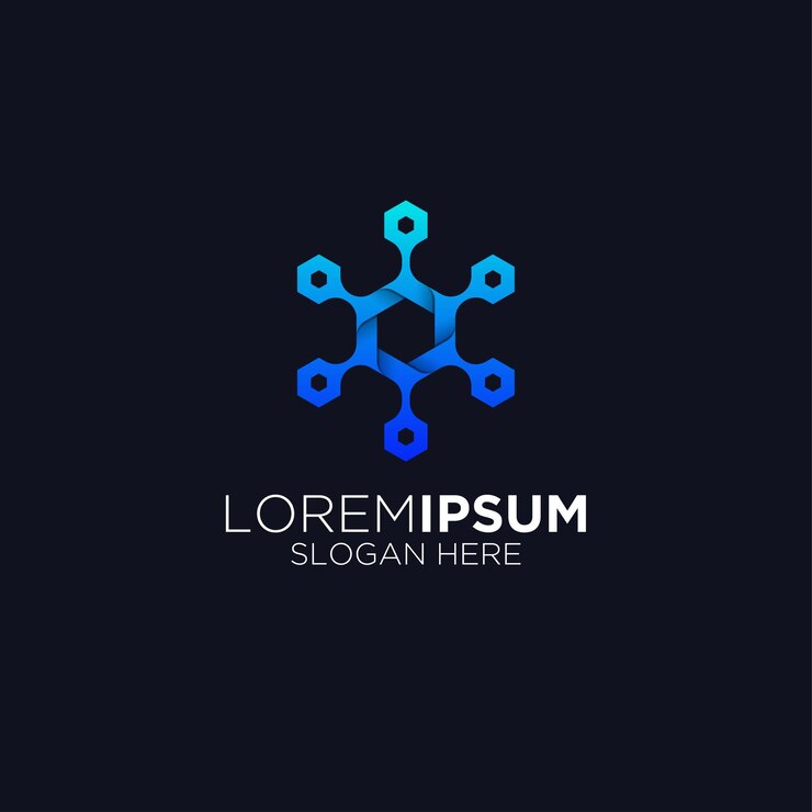 Vector idea de ciencia de la empresa de logotipo atómico