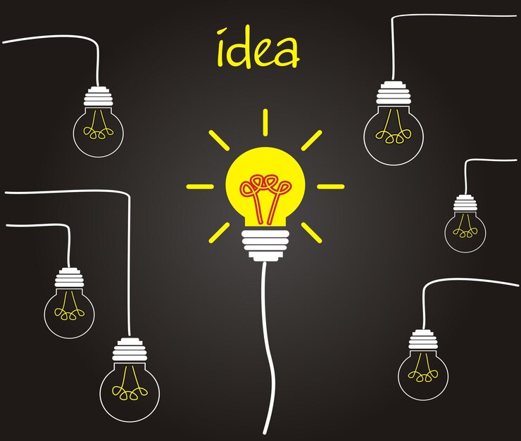 Idea concepto bombillas incandescentes en los cables