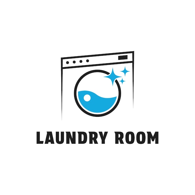 La idea del concepto de diseño del logotipo de la lavandería
