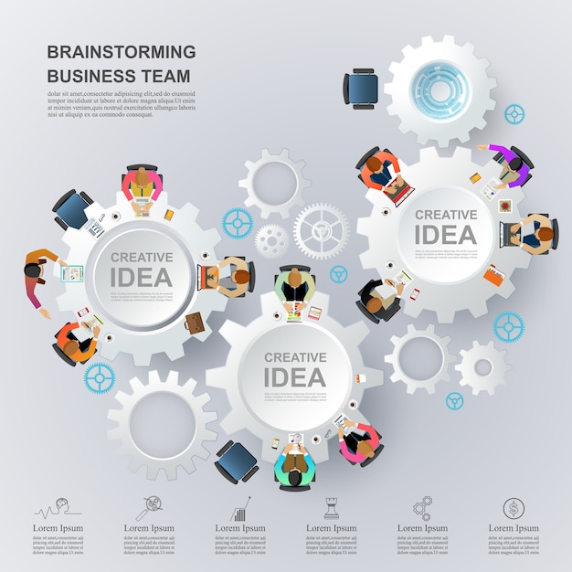 Vector idea y concepto de negocio para el trabajo en equipo