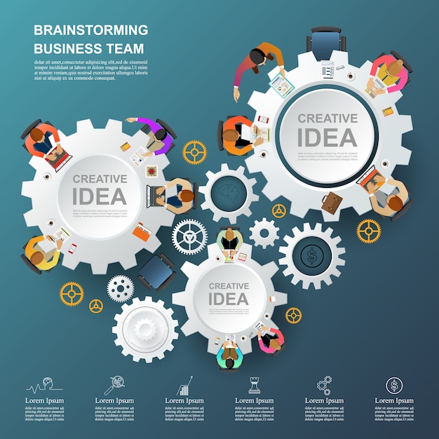 Idea y concepto de negocio para el trabajo en equipo