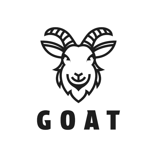 idea conceptual de diseño del logotipo de la cabeza de cabra