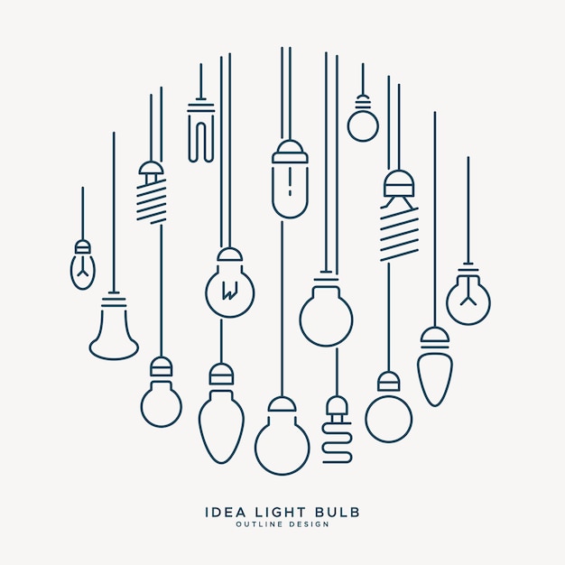 Idea creativa bombilla estilo de diseño de esquema de infografía mínima