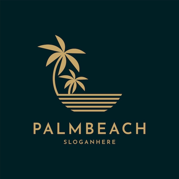 Idea creativa de diseño de logotipo de árbol de Palm Beach