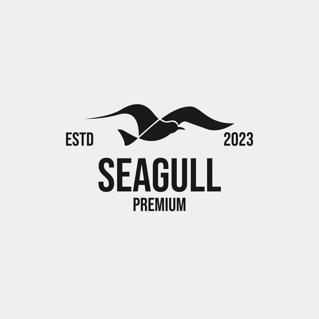 Idea creativa del ejemplo del concepto del diseño del logotipo del pájaro de la gaviota