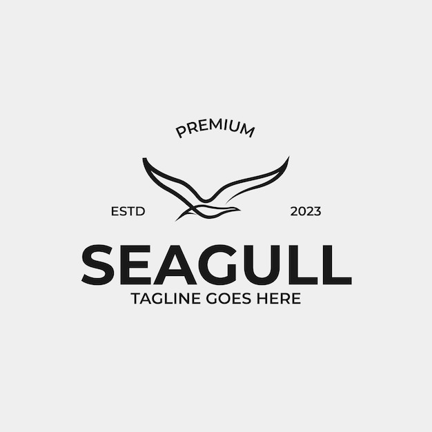 Idea creativa del ejemplo del concepto del diseño del logotipo del pájaro de la gaviota