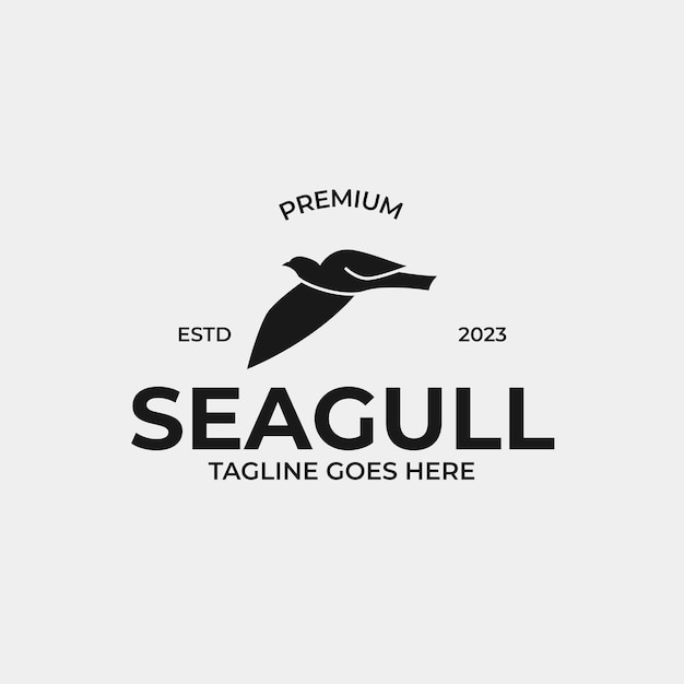 Idea creativa del ejemplo del concepto del diseño del logotipo del pájaro de la gaviota