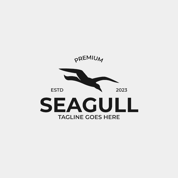 Idea creativa del ejemplo del concepto del diseño del logotipo del pájaro de la gaviota