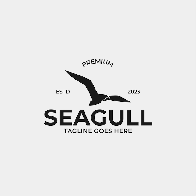 Idea creativa del ejemplo del concepto del diseño del logotipo del pájaro de la gaviota