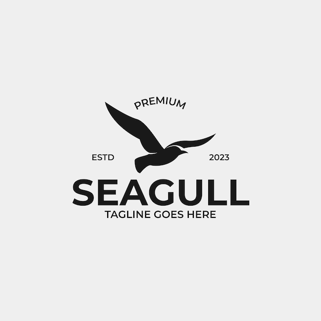 Idea creativa del ejemplo del concepto del diseño del logotipo del pájaro de la gaviota
