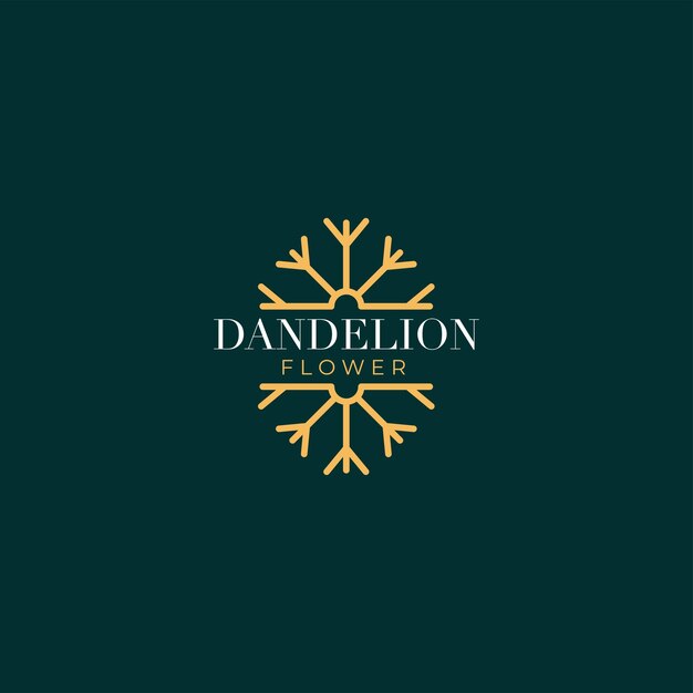 Idea creativa del ejemplo del concepto del vector del diseño del logotipo de la flor del diente de león