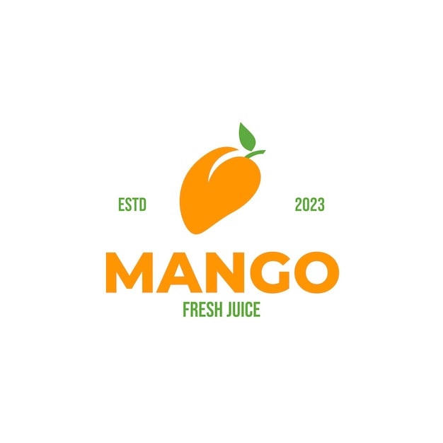 Idea creativa del ejemplo del concepto del vector del diseño del logotipo orgánico de la fruta del mango