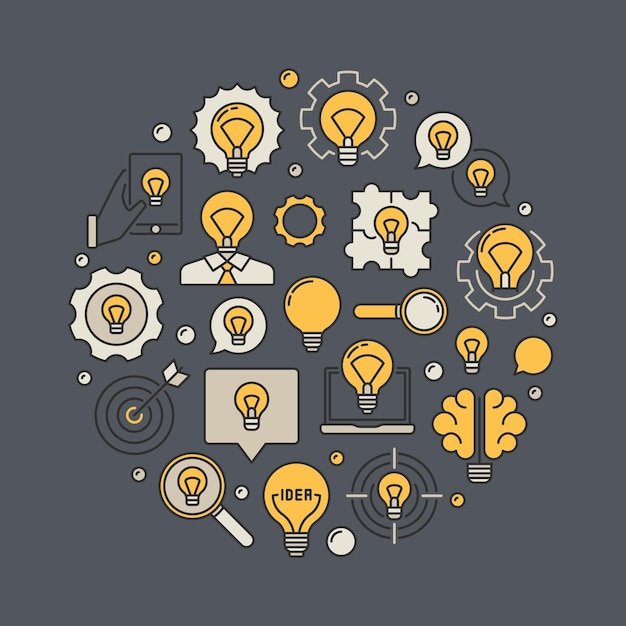 Idea creativa ilustración colorida - banner vectorial