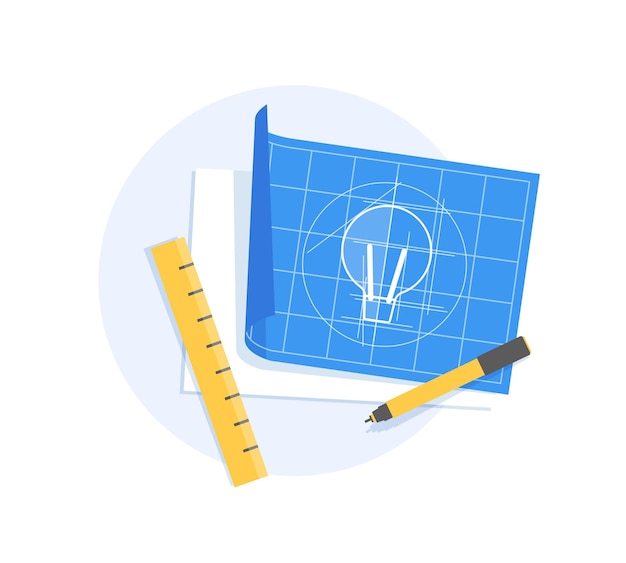 Idea de diseño Diseño de arte de línea fina de estilo plano