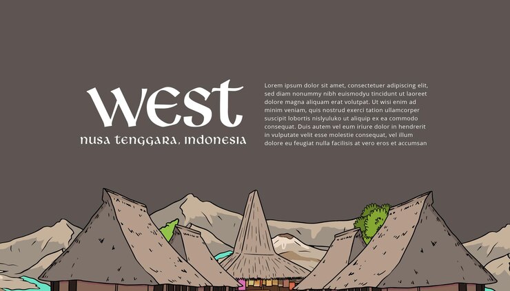 Vector idea de diseño de ilustración cultural de west nusa tenggara indonesia
