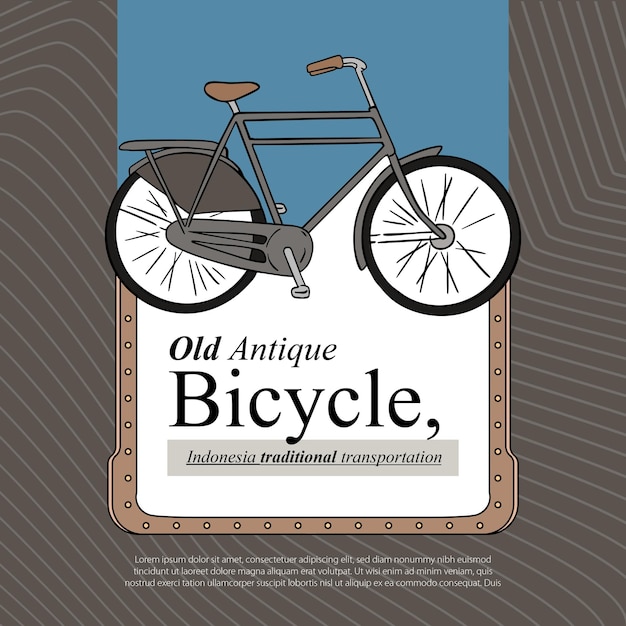 Idea de diseño de ilustración de transporte turístico en bicicleta javanés