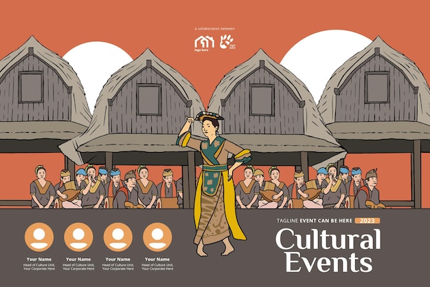 Vector idea de diseño de indonesia nusa tenggara para redes sociales o antecedentes de eventos