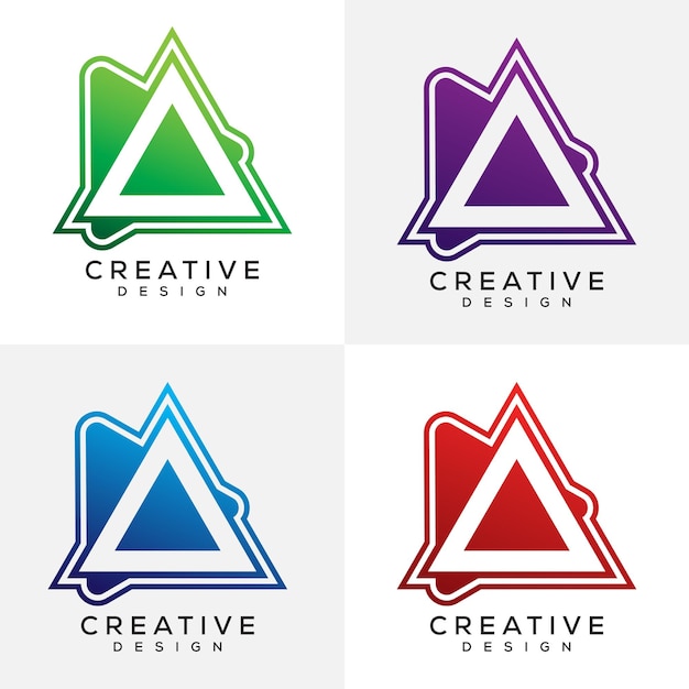 Una idea de diseño de la letra del logotipo del botón de reproducción