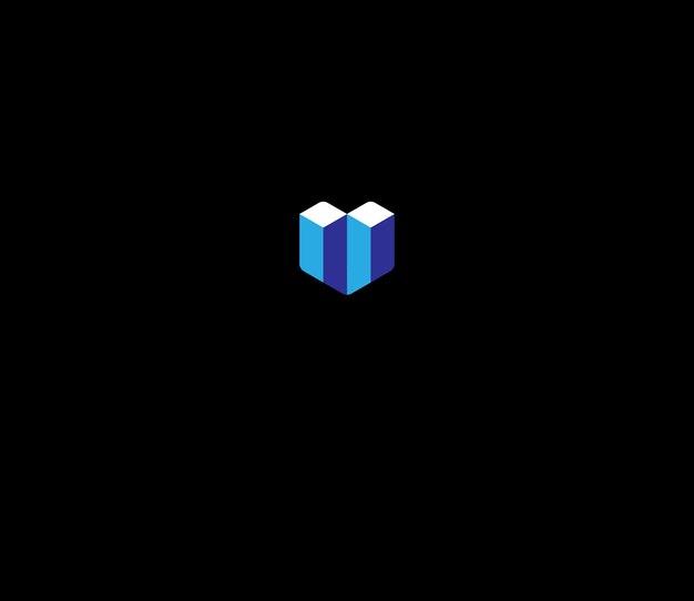 Idea de diseño de logotipo 3D isométrico de la letra U para sitios de construcción