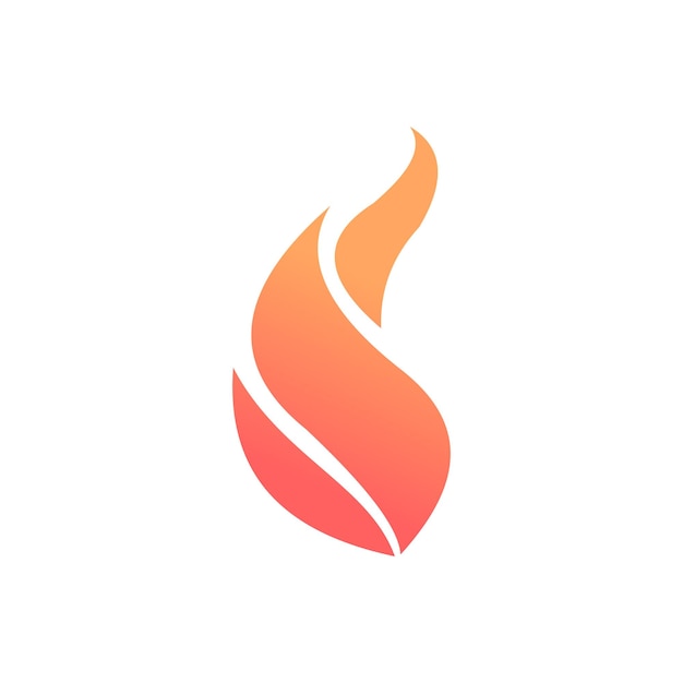 Idea de diseño de logotipo abstracto con concepto simple de fuego y amor