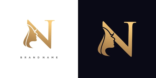 Idea de diseño de logotipo de carta para belleza con estilo moderno