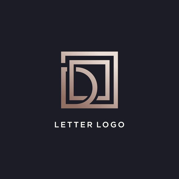 Vector idea de diseño de logotipo de carta con estilo creativo