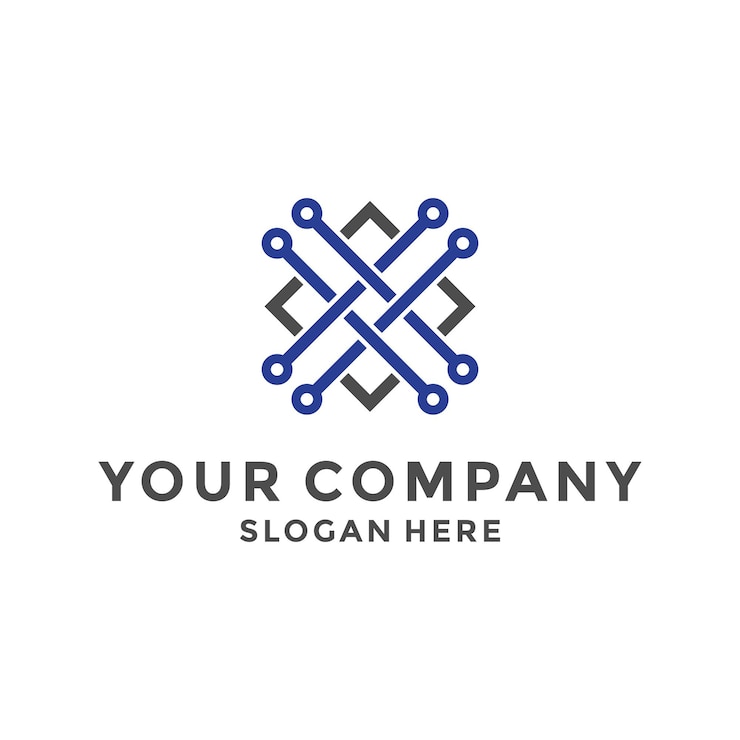 Vector idea de diseño de logotipo de conexión cruzada