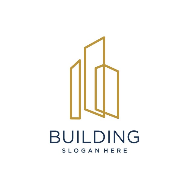Idea de diseño de logotipo de construcción con concepto moderno