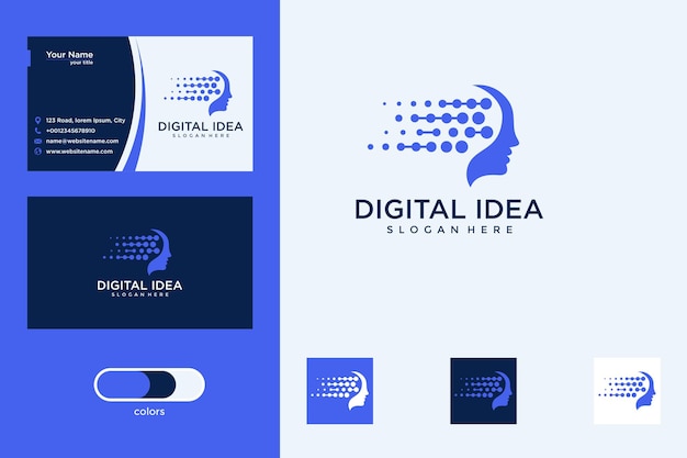 Idea diseño de logotipo digital y tarjeta de visita.