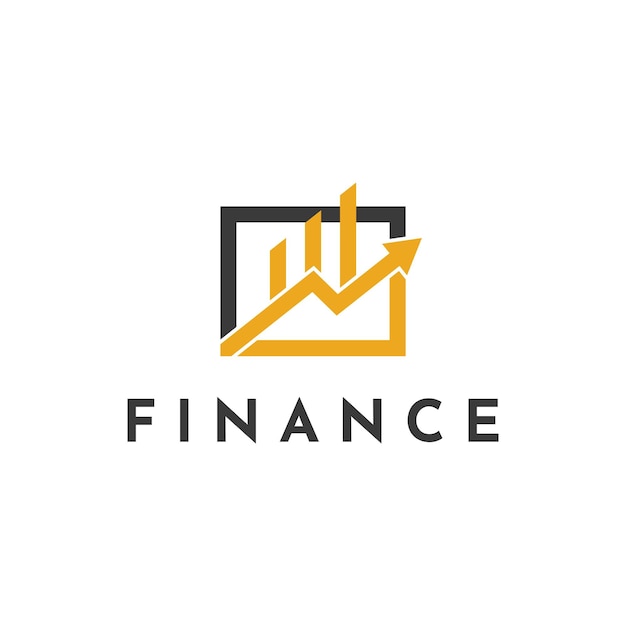 Idea de diseño de logotipo de gráfico financiero con flecha