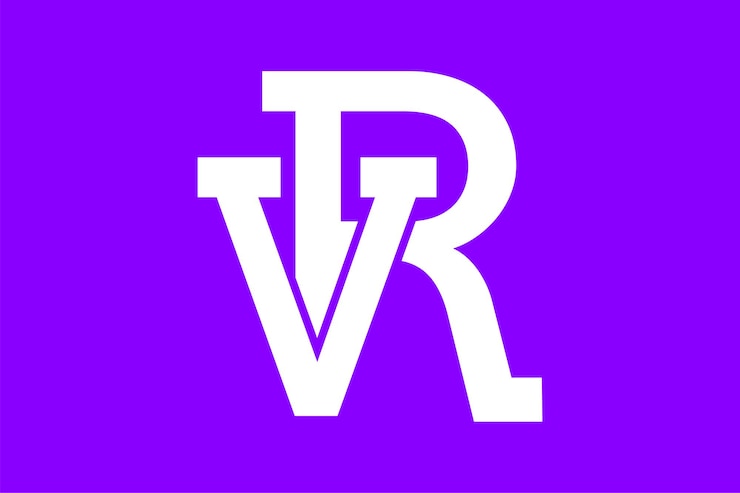 Vector idea de diseño de logotipo de iniciales modernas vr o rv