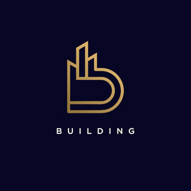 Idea de diseño de logotipo de letra B con concepto de construcción