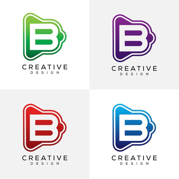 Idea de diseño del logotipo de la letra B Play Button