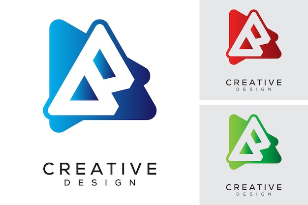 Idea de diseño del logotipo de la letra B Play Button