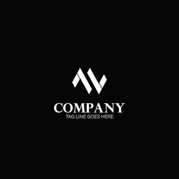 Idea de diseño de logotipo de la letra LL o MW o WM para uso de la marca