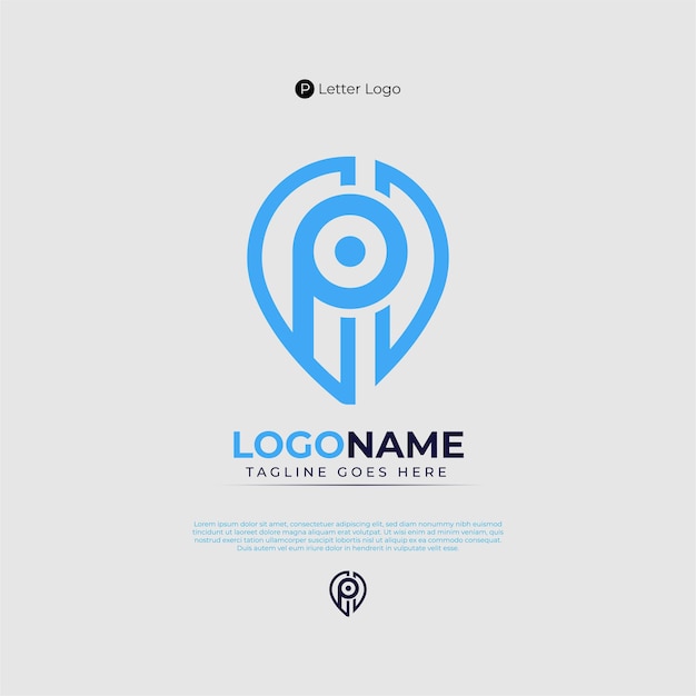 Idea de diseño del logotipo de la letra P