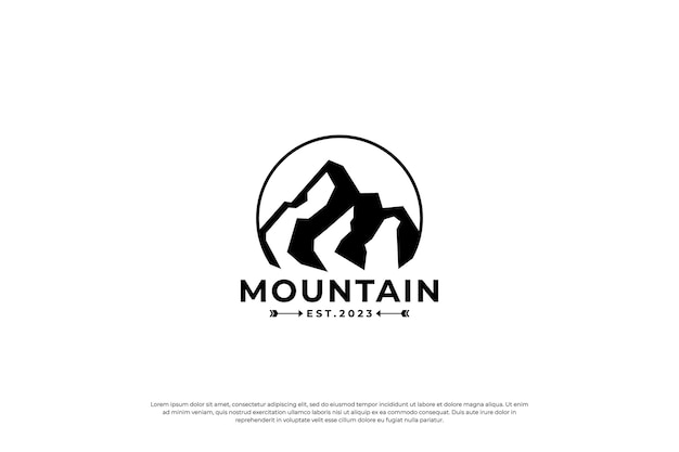 Vector idea de diseño de logotipo de panorama de montaña