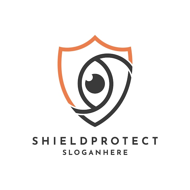 Idea de diseño de logotipo de protección de escudo en línea