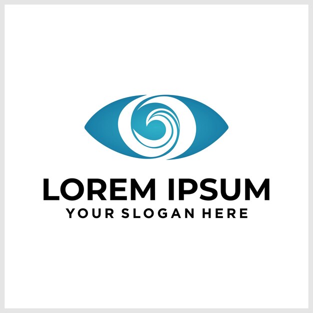Idea de diseño de logotipo de vector de ojo Diseño de logotipo minimalista para atención médica Símbolo creativo óptico