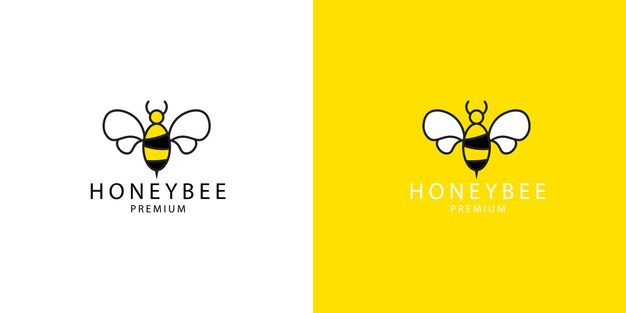 idea de diseño minimalista del logotipo de la abeja de miel