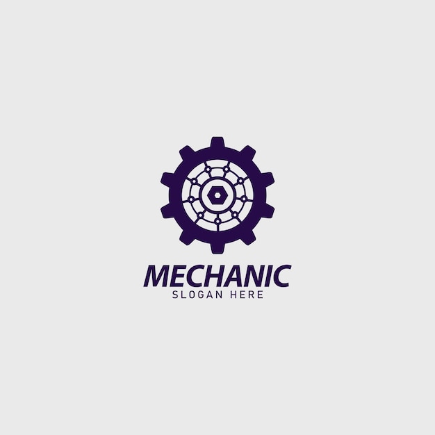 idea de diseño simple del logotipo de la marca de la empresa mecánica