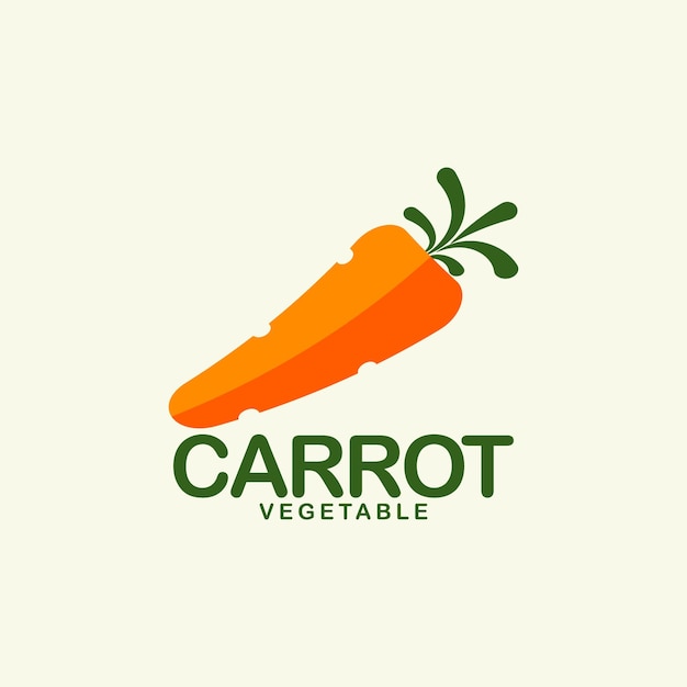 Vector idea de diseño simple de logotipo vegetal de zanahoria