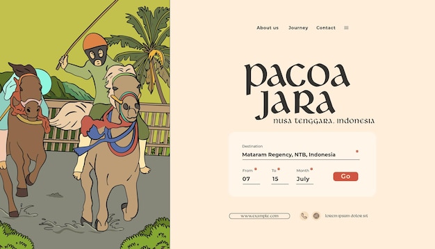 Vector idea de diseño vintage de indonesia west nusa tenggara para redes sociales o afiches de eventos