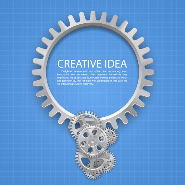 Idea de engranaje de ingeniería en papel.