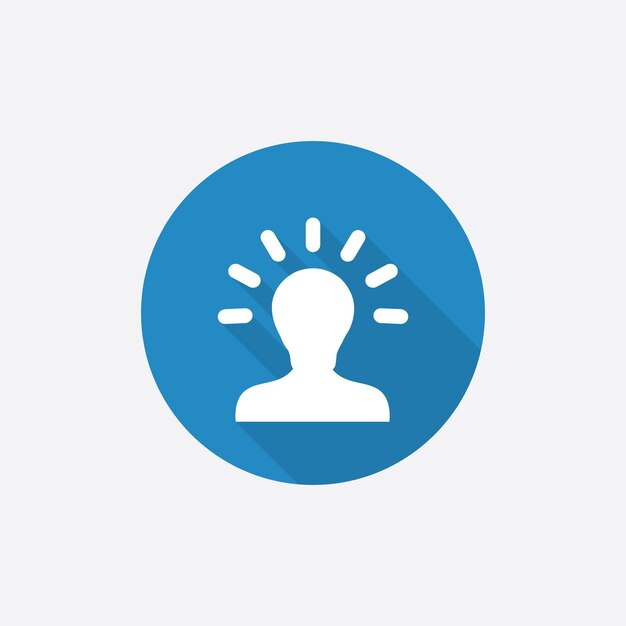 Idea Flat Blue Simple Icon con sombra larga xA
