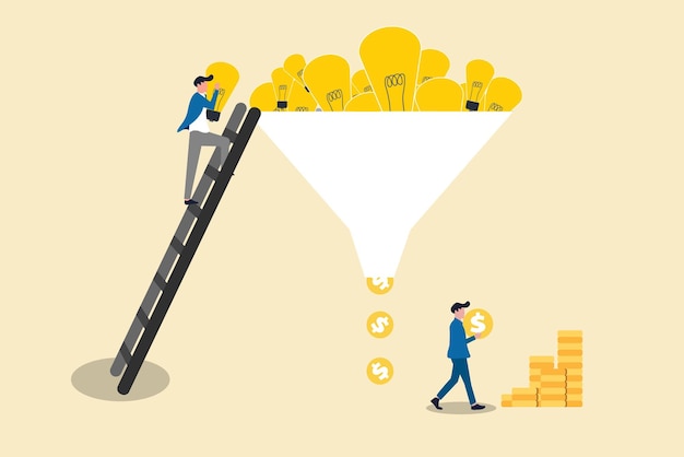Idea para hacer dinero plan financiero o concepto de idea de negocio