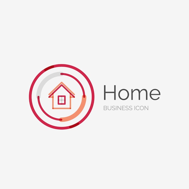 Idea de hogar de logotipo de diseño limpio de línea delgada
