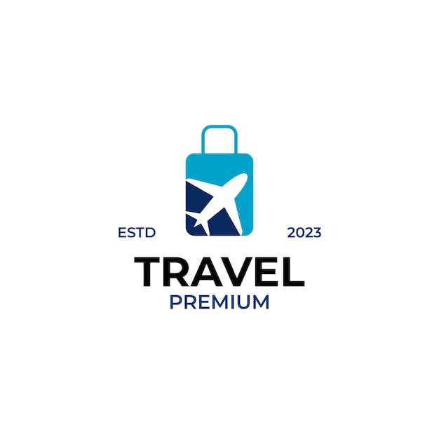 Idea de ilustración de concepto de diseño de logotipo de bolsa de viaje vectorial